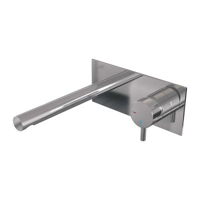 Inbouw Wastafelmengkraan Brauer Chrome Edition Coldstart Rechte Uitloop Korte Ronde Hendel Rechts Chroom Met Afdekplaat