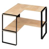 Keukenrek aanrecht organiser - metaal - hout - 40 x 40 x 35 cm - opbergrek