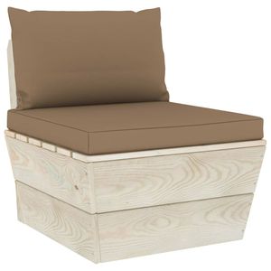 VidaXL Palletkussens 2 st oxford stof taupe