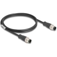 Delock 80806 M12 Netwerkkabel, patchkabel CAT 5e S/FTP 1.00 m Zwart 1 stuk(s)