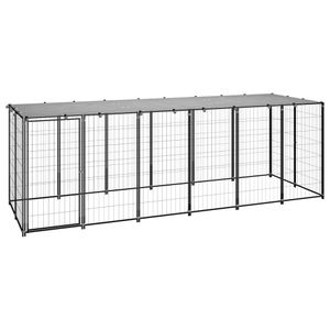 VidaXL Hondenkennel 330x110x110 cm staal zwart