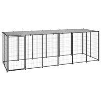VidaXL Hondenkennel 330x110x110 cm staal zwart