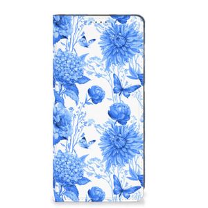 Smart Cover voor Motorola Moto G14 Flowers Blue