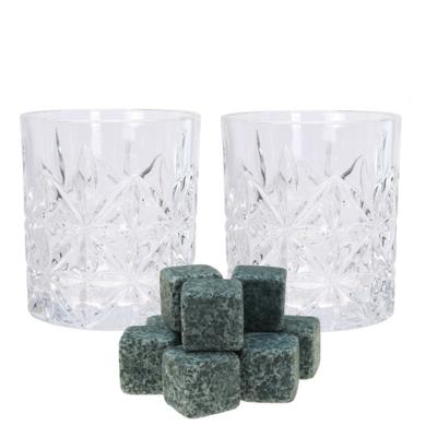 Atmos Fera Whiskyglazen - set 4x stuks - 230 ml - whisky ijsblokstenen - 9x - Cadeau set