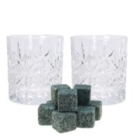 Atmos Fera Whiskyglazen - set 4x stuks - 230 ml - whisky ijsblokstenen - 9x - Cadeau set