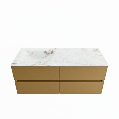 MONDIAZ VICA-DLUX 120cm badmeubel onderkast Oro 4 lades. Inbouw wastafel CLOUD links 1 kraangat, kleur Frappe.