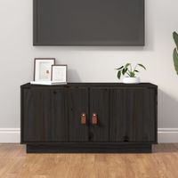 Tv-meubel 80x34x40 cm massief grenenhout zwart