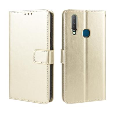 Retro Crazy Horse textuur horizontale Flip lederen case voor vivo Y17/Y15-/Y3 met houder & kaartsleuven & fotolijstjes (goud)