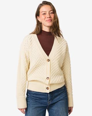 HEMA Damesvest Viola structuur gebroken wit (gebroken wit)