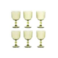 Set van bekers Home ESPRIT Groen Kristal 380 ml (6 Stuks)