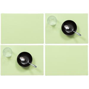 Wicotex luxe Placemats Plain - Set van 12x stuks - mintgroen - 43 x 30 cm - Met anti slip laag - Tef