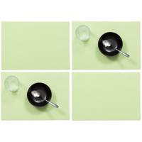 Wicotex luxe Placemats Plain - Set van 12x stuks - mintgroen - 43 x 30 cm - Met anti slip laag - Tef