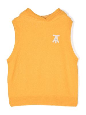 The Animals Observatory hoodie sans manches à patch logo - Jaune