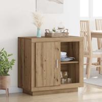 Dressoir artisanaal eikenkleurig 40 x 80 x 75 cm Bewerkt hout