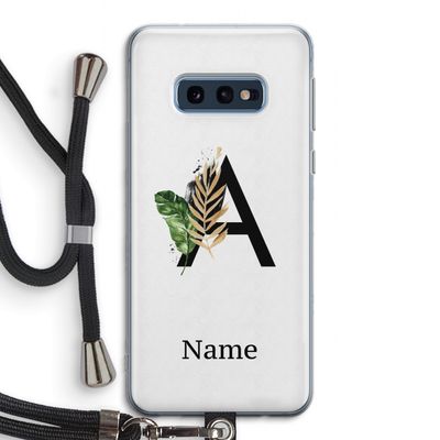 Charcoal Flora: Samsung Galaxy S10e Transparant Hoesje met koord