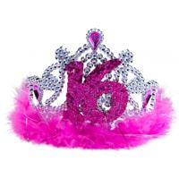 Tiara sweet 16 - roze - haarband - kroon - 16 jaar - 16e verjaardag