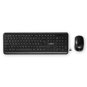 Nedis Muis en Toetsenbordset | Draadloos | USB | AZERTY | Frans | 1 stuks - KBMCW100BKFR KBMCW100BKFR