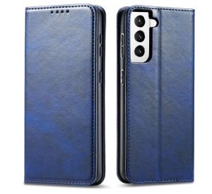 Casecentive Leren Wallet case Luxe Samsung Galaxy S21 blauw - 8720153793339