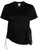 Noir Kei Ninomiya t-shirt froncé à lien de resserrage