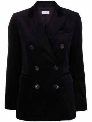 Alberto Biani blazer croisé à effet de velours - Noir
