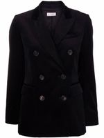 Alberto Biani blazer croisé à effet de velours - Noir