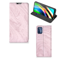 Motorola Moto G9 Plus Standcase Marble Pink - Origineel Cadeau Vriendin