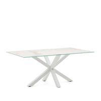 Kave Home Eettafel 'Argo' Iron Moss Keramiek, 180 x 100cm, kleur Wit