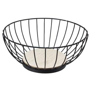 Svenska Living Fruitschaal - zwart - rond - D28 cm - fruitmand - draadstaal