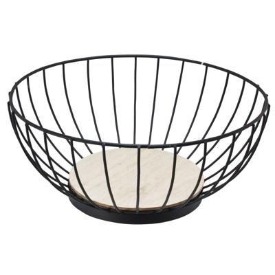 Svenska Living Fruitschaal - zwart - rond - D28 cm - fruitmand - draadstaal