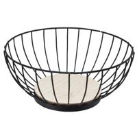 Svenska Living Fruitschaal - zwart - rond - D28 cm - fruitmand - draadstaal
