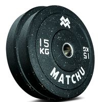 Matchu Sports Hi-temp bumper plate 15 kg - 2 stuks - Zwart - Rubber - thumbnail