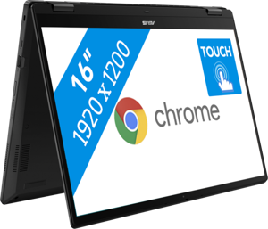 ASUS Chromebook Flip CX5 CX5601FBA-MC0193 Intel® Core™ i3 i3-1215U 40,6 cm (16") Touchscreen WUXGA 16 GB LPDDR4x-SDRAM 128 GB SSD Wi-Fi 6 (802.11ax) ChromeOS Grijs