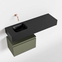 Toiletmeubel Mondiaz Andor | 100 cm | Meubelkleur Army | Lex vrijhangend wastafel Urban Links | Zonder kraangat