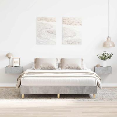 Bedframe zonder matras 140x200 cm spaanplaat betongrijs