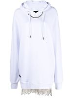 Philipp Plein robe-sweat à ornements en cristal - Blanc