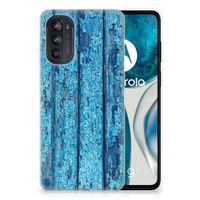 Motorola Moto G52/G82 Bumper Hoesje Wood Blue