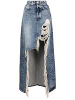 VETEMENTS jupe en jean à effet usé - Bleu