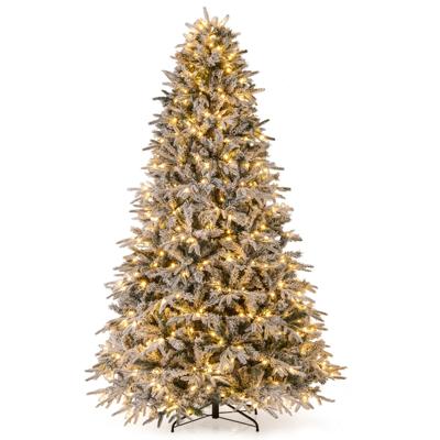 240 cm Kunstkerstboom met Verlichting & Sneeuw Dennenboom Kerstboom Kunstboom