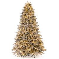 240 cm Kunstkerstboom met Verlichting & Sneeuw Dennenboom Kerstboom Kunstboom