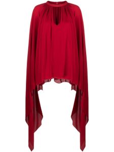 Elie Saab blouse en soie à fronces - Rouge