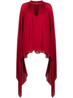 Elie Saab blouse en soie à fronces - Rouge - thumbnail