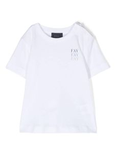 Fay Kids t-shirt en coton à logo imprimé - Blanc