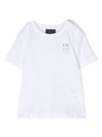 Fay Kids t-shirt en coton à logo imprimé - Blanc