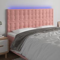 Hoofdbord LED 160x5x118/128 cm fluweel roze