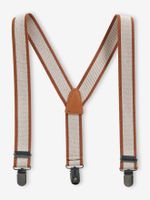 Tweekleurige bretels voor jongens karamel