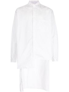 Yohji Yamamoto chemise asymétrique à manches longues - Blanc