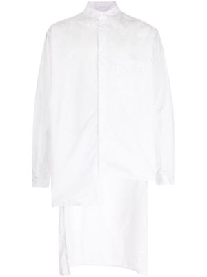 Yohji Yamamoto chemise asymétrique à manches longues - Blanc