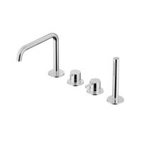 Hotbath Ace Badrandcombinatie Eenhendel Mengkraan met 2-Weg Omstel incl. Handdouche en Uitloop - Chroom