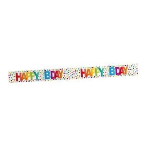 2x stuks happy B-day markeerlinten met stippen 15 meter