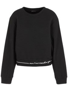 Armani Exchange sweat nervuré à logo brodé - Noir